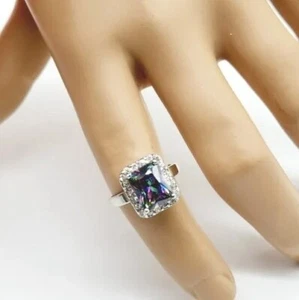 Vintage 925 Sterling Silber Gr. 6,75 Ring silberfarben Mystic Topas DBJ - Bild 1 von 10