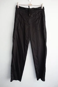 Marc Cain Pants Womens No 2 AU 10 Black Corded Waist Straight Leg Cotton Casual - Picture 1 of 18