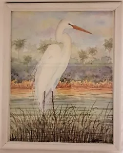 Watercolor Egret Print by Robert Reiser - Picture 1 of 2