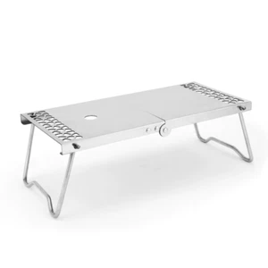 Outdoor Furnace Head Folding Table Camping Accessories Stainless Steel Portable - Picture 1 of 12