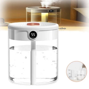 USB Quiet Humidifier With Night Light Dual Spray Cool Mist For Bedroom - Picture 1 of 13