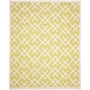 SAFAVIEH Dhurries DHU552A Light Green / Ivory Rug - Picture 1 of 24