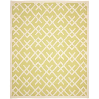 SAFAVIEH Dhurries DHU552A Light Green / Ivory Rug - Image 1 of 4