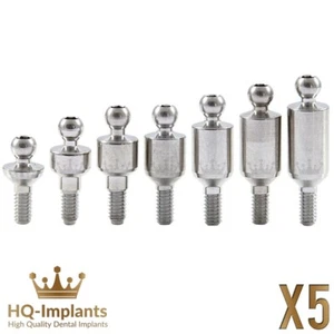 Q5 Straight Ball Attachment Prosthetic Dental Overdenture Int Hex 2.42 Platform - Picture 1 of 3
