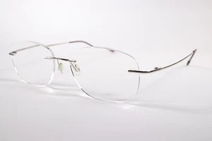 Finelight Eyeglasses Element Men Silver Rimless Metal Eyewear Glasses Frames - Picture 1 of 4