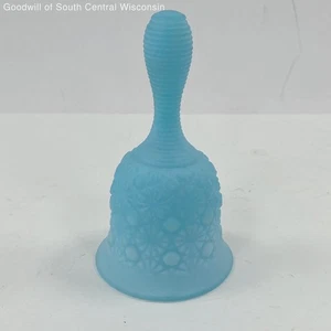 Vintage Fenton Glass Blue Satin Bell - Picture 1 of 3