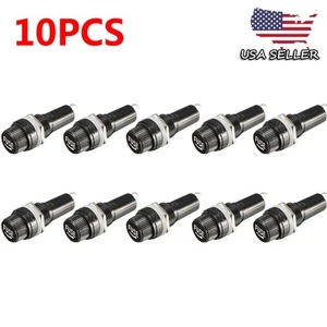 10PCS Panel Mount Screw Cap Fuse Holder Case for 6X30mm AC 10A 250V Black - Picture 1 of 4