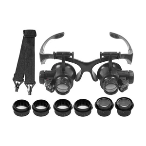 Lupenbrille Kopfband Lupen mit Licht Juwelieruhr Uhrmacher Reparatur LED Lupe - Bild 1 von 9
