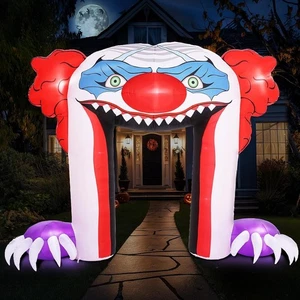 ZPISF Giant 10 FT Halloween Inflatables Clown Archway Outdoor Decorations, Scary - Picture 1 of 7