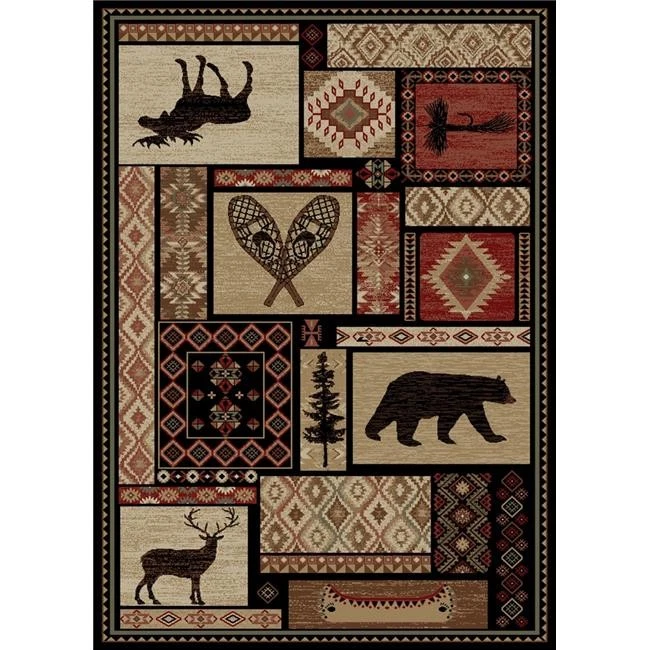 Mayberry Rug LK6913 5X8 5 ft. 3 in. x 7 ft. 7 in. Lodge King Patchwork Area R... - Изображение 1 из 1