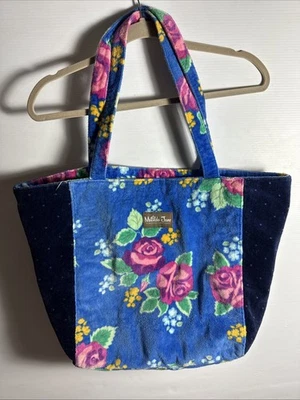 BOLSO DE MANO DE PLAYA MATILDA JANE SWEET SUNSHINE AZUL FORRADO FLORAL TELA DE RIZO Foto 1 de 4