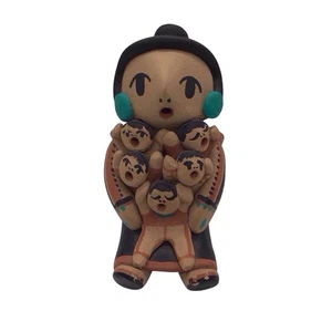VTG Native American Storyteller Clay Pottery Figurine 5 Children P. Tosa Jemez - Picture 1 of 8