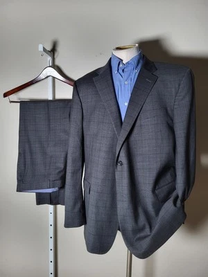 50L Glen Plaid Charcoal Gray Check 2pc Suit Blazer Jacket Pant Tommy Hilfiger  - Image 1 of 4