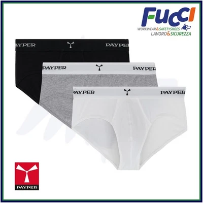 PAYPER GEORGE Slip Uomo Fianco Alto Cotone Pack 3 Pz Elasticizzati Taglie XS-5XL - Immagine 1 di 4