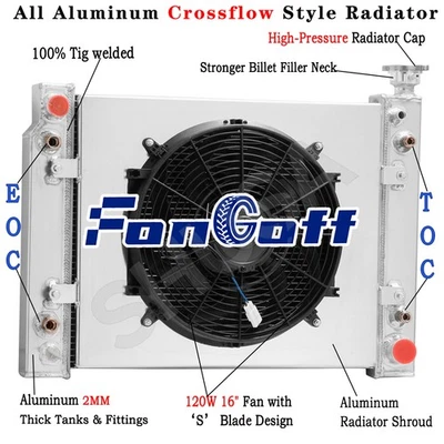 3 Row Radiator&Shroud Fan for 88-93 Chevy GMC C/K 1500 2500 3500 4.3L ,5.0L 5.7L - Image 1 of 4