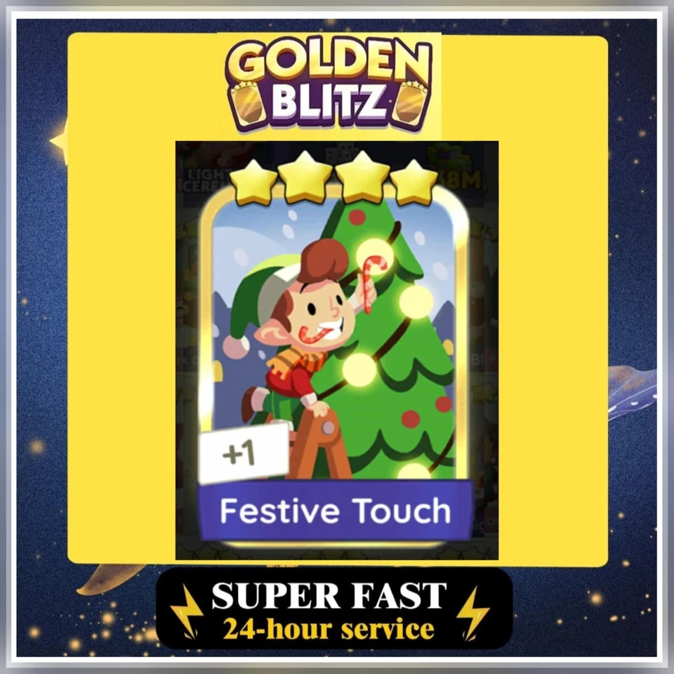 1 x Festive Touch ( ⭐️⭐️⭐️⭐️) Set- 21 - Golden Blitz StickerMono_poly_Go - Image 1 of 1
