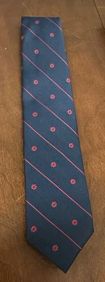 Corbata vintage Givenchy Monsieur mezcla seda azul rojo rayas geométricas Foto 1 de 4