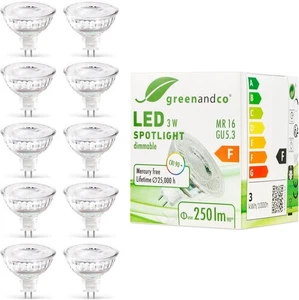 10x CRI 90+ dimmable LED Spot | MR16 GU5.3 | 3W 250lm | 2700K warm white | COB - Picture 1 of 10
