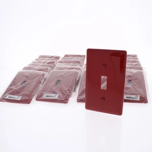 Hubbell NP1R Red 1-Gang Toggle Switch Unbreakable Standard Wallplates 25-Pack - Picture 1 of 5