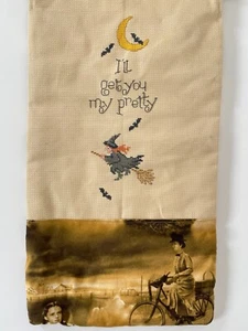 Handmade WIZARD OF OZ TAPESTRY Cross Stitch Moon Judy Garland Wicked Witch Decor - Picture 1 of 7