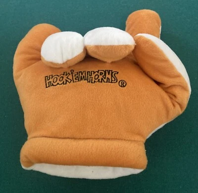 Guante de mano de felpa Hook 'Em Horns de la Universidad de Texas Longhorns NCAA tamaño 10x10 pulgadas Foto 1 de 2