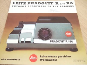 FOLLETO PROYECTOR Leitz Leica Pradovit R&Ra 1978 6pp esquinas nitidez - Imagen 1 de 3