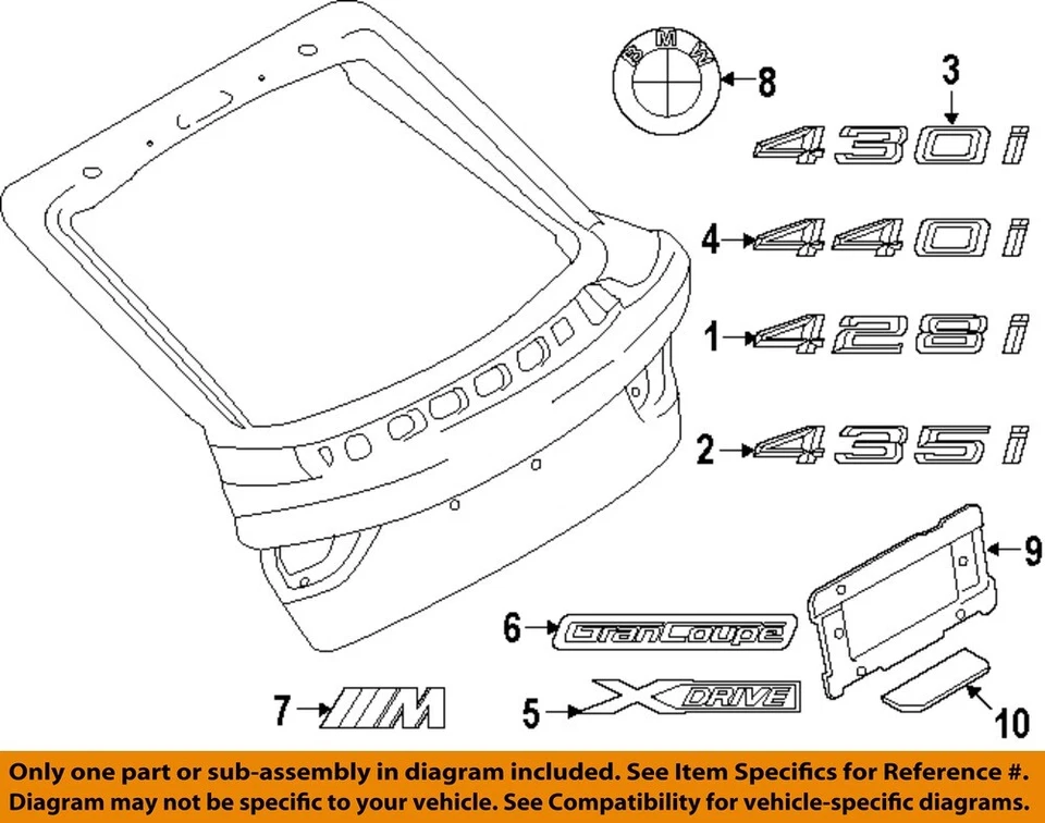 BMW OEM 14-25 228i Gran Coupé Lámparas Traseras-Lámpara Trasera Conjunto Almohadilla 51187134021 Foto 1 de 1