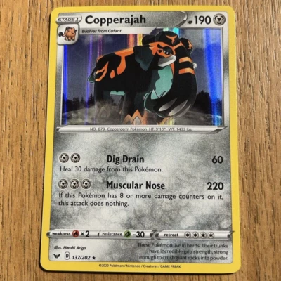 Copperajah 137/202 Sword & Shield Base Set Holo Pokemon Card NM - Image 1 of 3