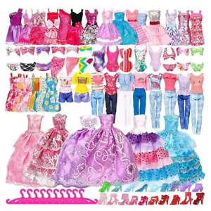 50Pcs Items For Barbie Doll Jewellery Clothes Set Accessories Dresses Shoes AU - Picture 1 of 4