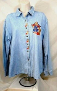 Port and Company-Women's Blue Blouse Size XL-100% Cotton Long Sleeve  A - Bild 1 von 6