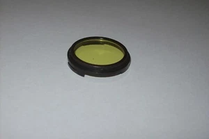 EARLY 26MM YELLOW GREENISH  PUSH ON METAL FILTER  -FREE SHIPPING - Picture 1 of 3