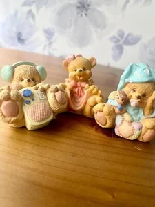 Vintage 3er Set Teddybär Jungen Babys Figuren - Bild 1 von 7