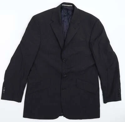 Chaqueta Traje Chaqueta de Lana a Rayas Azules para Hombre Talla 38 Foto 1 de 4