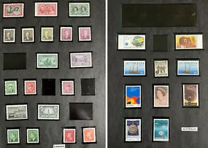 MINT CANADA AUSTRALIA STAMP LOT ON ALBUM PAGE SHORT SET, QUEEN ELIZABETH II - Picture 1 of 12