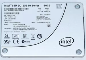 80GB Intel S3510 Series SSDSC2BB080G6 SATA 2.5 Internal Solid State Drive - Picture 1 of 2