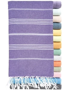 LUXURY BEACH-BATH TURKISH PESHTEMAL TOWEL100%COTTON-ORGANIC AUTHENTIC USA SELLER - Picture 1 of 89