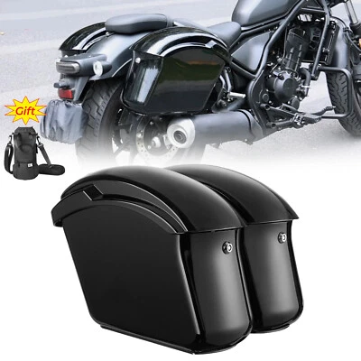 22L Universal Motorcycle Hard Saddlebags Luggage Bag For Dyna V-Rod Vstar 650VTX - Image 1 of 4