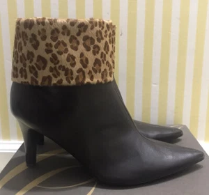 Enzo Angiolini Women’s Leather/leopard Boots Size 8 1/2 - Picture 1 of 5