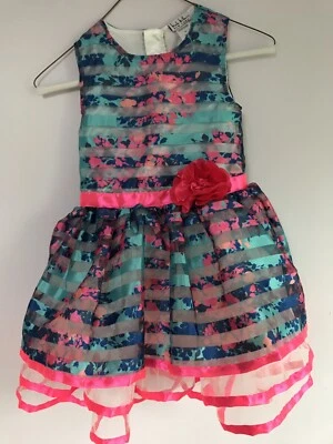 Nicole Miller Niñas Poliéster Multicolor Floral Enagua Vestido de Fiesta Talla 6X Foto 1 de 3