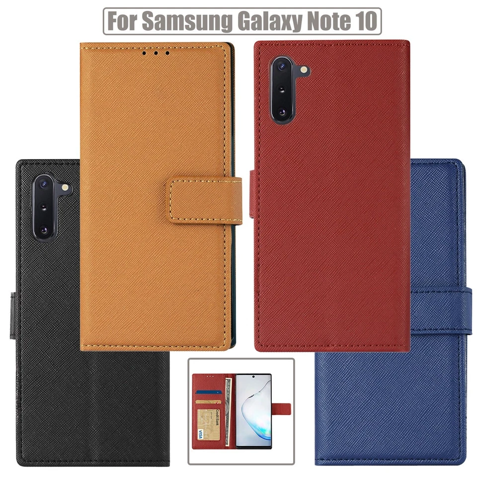 For Samsung Galaxy Note 10 Wallet Case Protective Cover with Card Holder & Stand - Image 1 of 1
