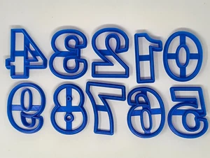 Cookie Baking Cutters Numbers 0 1 2 3 4 5 6 7 8 9 Number Birthday cake Icing - Picture 1 of 12