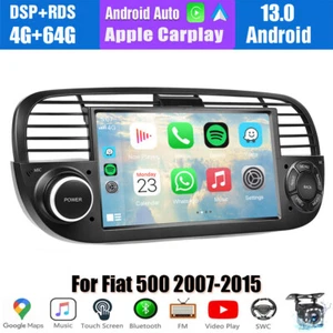 7" Android 13 Carplay Car GPS WIFI IPS Navi Radio Stereo For Fiat 500 2007-2015 - Picture 1 of 12