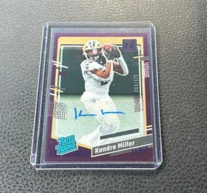 2023 Panini Clearly Donruss Kendre Miller Rated Rookie Purple Auto 084/175 - Picture 1 of 2