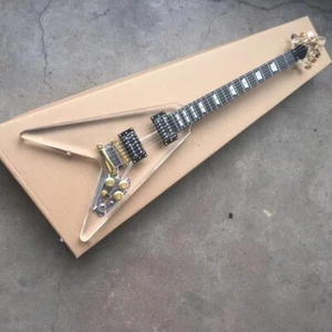 6-string Acrylic  Electric Guitar Rosewood Fingerboard Maple Neck White light - Picture 1 of 6