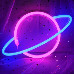 Cisteen Planet Neon Signs, Led Neon Light Sign Powered by Battery or USB, Wall D - Picture 1 of 12