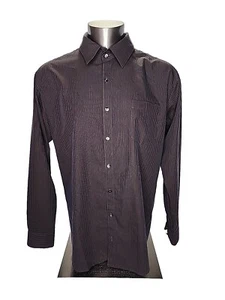 Tiger Woods Golf Dress Shirt SZ XL Long Sleeve Purple Blue Striped Men’s 2006 - Picture 1 of 9