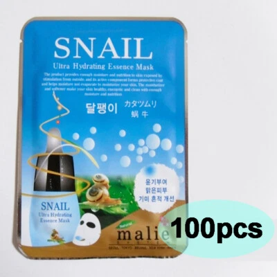 100pcs MALIE SNAIL Face Mask Packs Sheet 25g Moisture Nourishing EXPRESS SHIP - Image 1 of 4