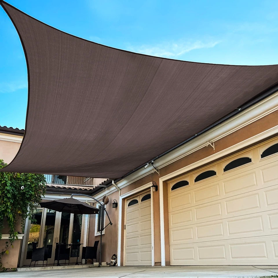 Toldo de vela rectangular/cuadrado parasol, cubierta de tela para sombra de patio al aire libre Foto 1 de 1