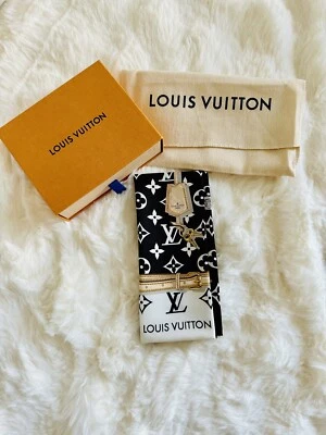Nuevo en caja Louis Vuitton M78656 Monograma Confidencial Bandeau Negro Blanco Auténtico Foto 1 de 4
