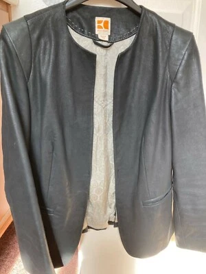 Hugo Boss women leather jacket , casual with 3/4 length sleeves and details  - Image 1 of 3